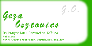 geza osztovics business card